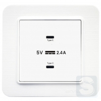 Розетка USB-C + USB-С 5V-2.4A Arvia Electric Lavin Белый (21 29 4001 303)